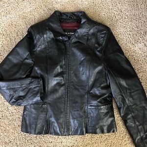 Classy WILSON LEATHER jacket medium with lining women’s black